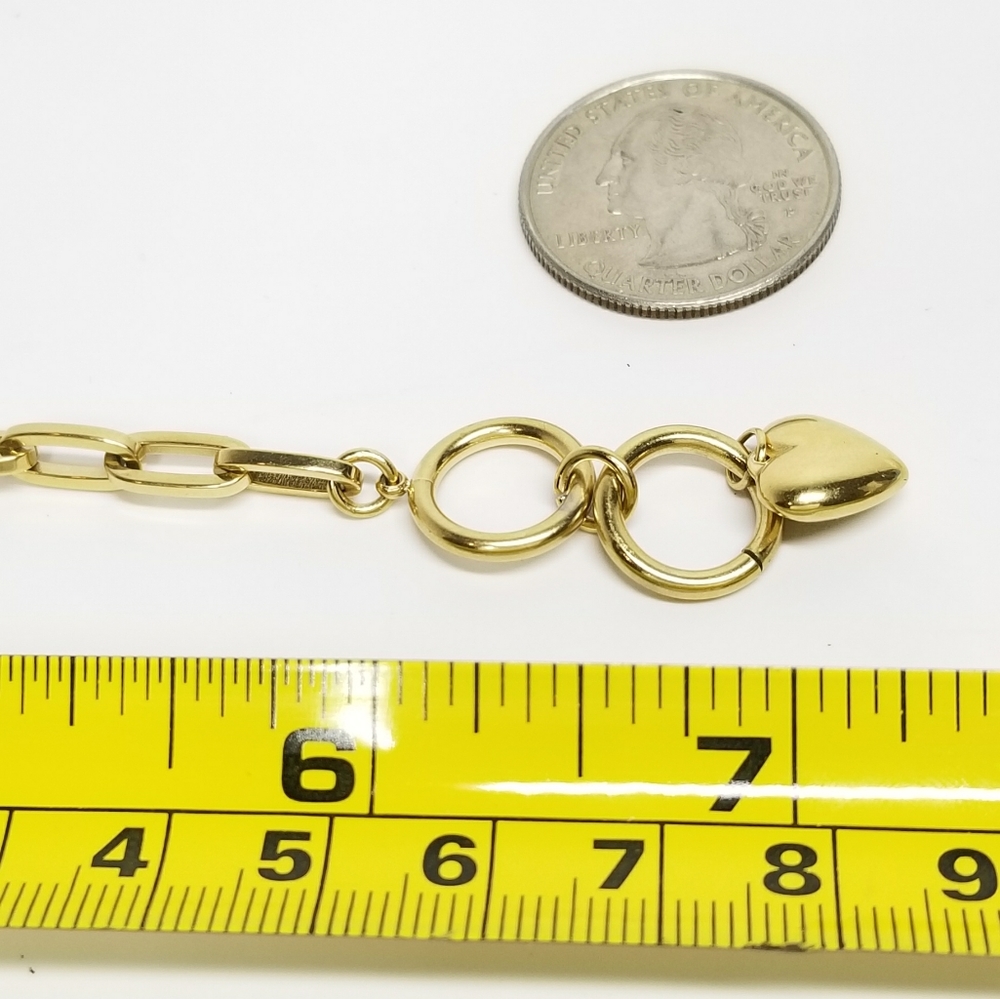 18K Stainless Steel Heart Toggle Bracelet NEW - Picture 8 of 8